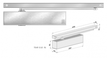 accessory door closer with slide ECO TS61F metal door andreu